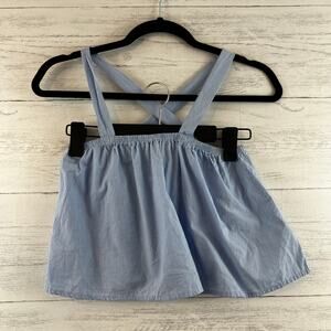 Better Be Blue Stripe Nautical Cropped Tank Top Size S